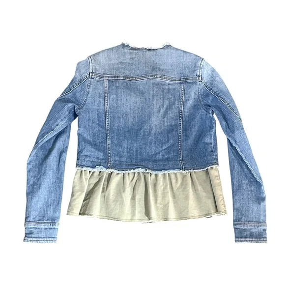 Anthropologie Pilcro And The Letterpress Denim Flounced Ruffle Jacket - Picture 7 of 9
